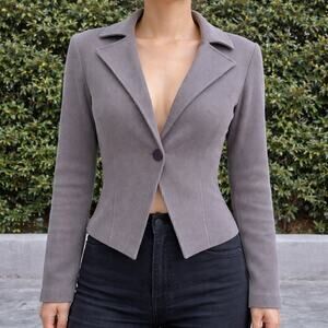 Vintage Propose USA Blazer USA Made 90s Gray Stripe  Small Grunge Preppy